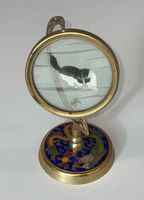Alte Stickerei Katze in Metallständer