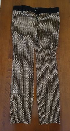 Zara Stoffhose schwarz gold beige Muster Gr. S