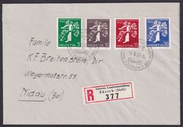1939, LANDI FDC deutsch, Zürich nach Nidau, Kat: 300.-