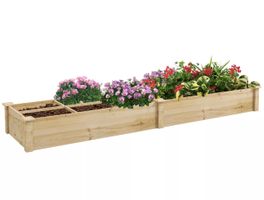 Hochbeet aus Holz Großes Pflanzkasten Blumen 113x51x237