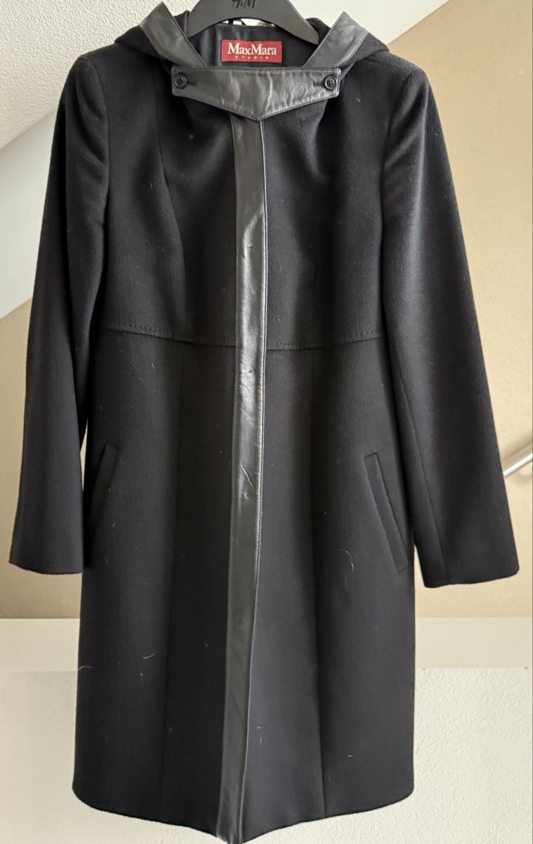 Max Mara Cappotti: MAX MARA Wollmantel Gr. 38 mit Lederdetails – Usato da Islikon venduto da Julies_wardrobe