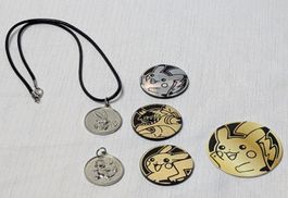 Pokemon Set - Chips - Halskette - Münze - Anhänger
