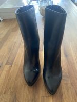 Elegante Lederstiefeletten, Schwarz, Gr. 39,  Neuwertig!