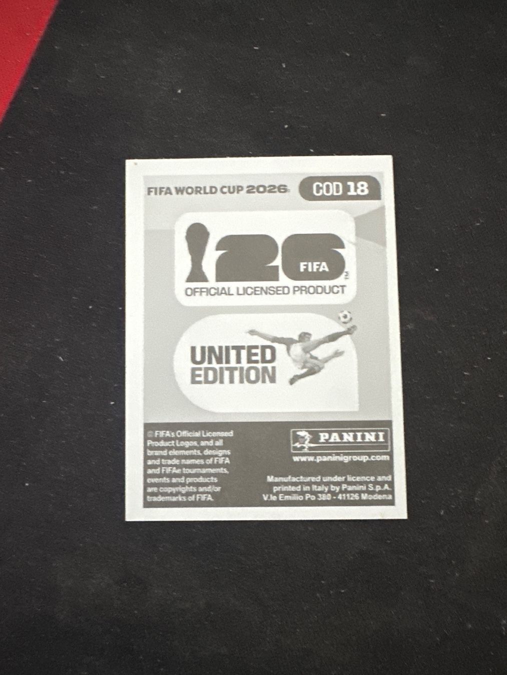 Panini Carte collezionabili: Panini FIFA WM 2026 Sticker - COD 18 – Usato da Sulz AG venduto da DealWerk 1