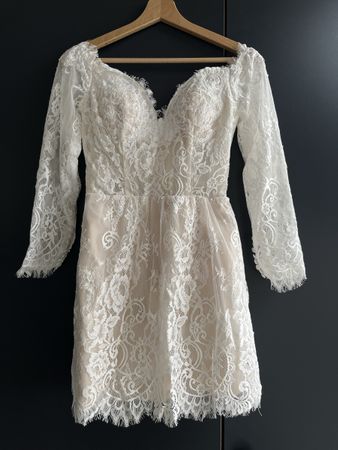 Robe blanche en dentelle Milanoo S