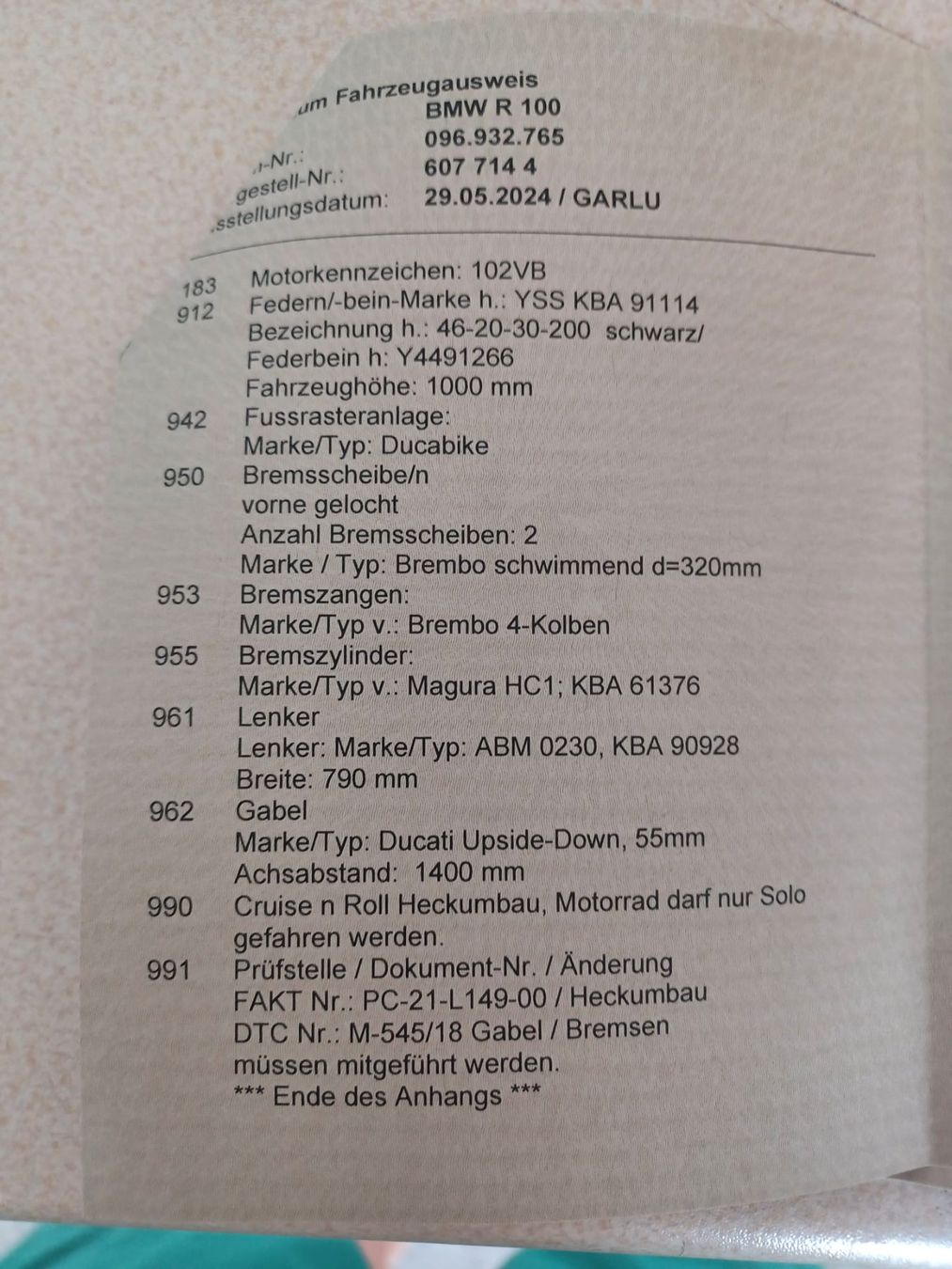 BMW Strada: BMW R100 1981 – Usato da Muri AG venduto da orchero99 9