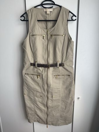 Michael Kors Damen Kleid / Safari-Kleid mit Gürtel – Beige