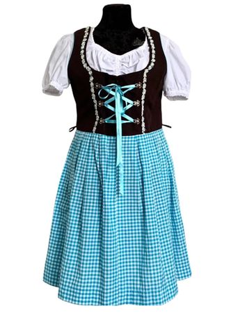 Stockerpoint Dirndl, Grösse 36, blau/weiss kariert, wie Neu