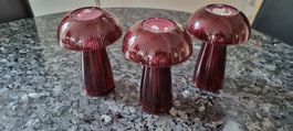 Pilz Solar Lichter Rubinrot 3er Set Deko Herbst Winte...