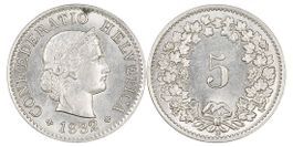 5 Rappen von 1932 (Stempelglanz)