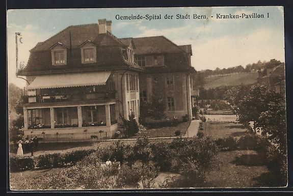 Cartoline postali: Bern, Gemeinde-Spital der Stadt, Kranken – Usato da Berlin venduto da bartko-reher