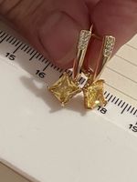 Boucles d’oreilles plaquées jaune pierre citrine neuves