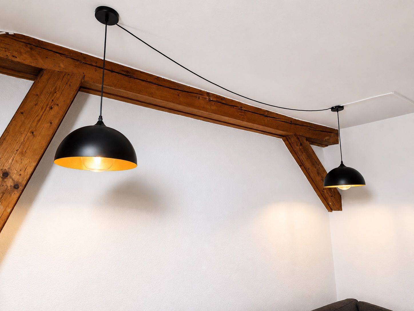 Lampadari & plafoniere: Zwei schöne Deckenlampen 2er Set, Schwarz-Gold – Usato da Zürich venduto da jasmin.blue 1