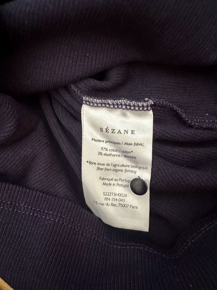 Sezane Top: Sézane Turtleneck dunkelblau Rippstrick Baumwolle – Nuovo (secondo la descrizione) da Luzern venduto da tiz_s8x8 1