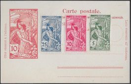 1900 UPU Karte 10c. ungebraucht und Marken schön ab 1.-