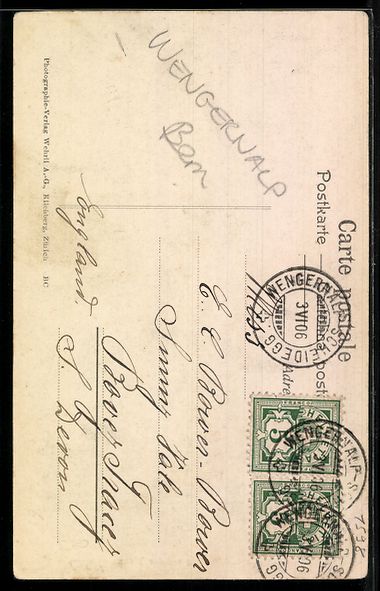 Cartoline postali: AK Wengernalp, Abendstimmung auf der Wengernalp – Usato da Berlin venduto da bartko-reher 1
