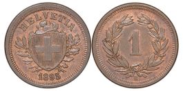 1 Rappen von 1895 (Stempelglanz)