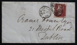 Grossbritannien MNr. 16 1 Pence gestempelt auf Brief