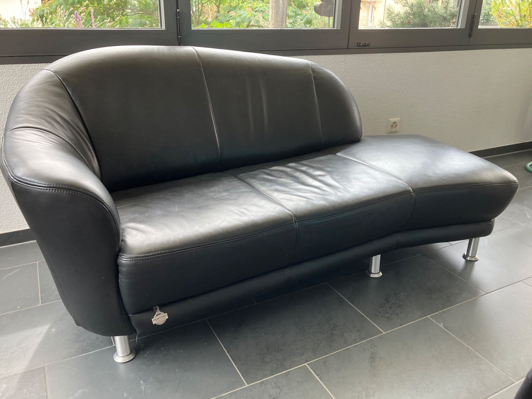 Sofas: Sofa Récamiere - Leder schwarz – Gebraucht aus Pratteln von Rambass 1