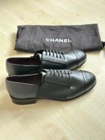 Chanel black leather derbies C cut 37