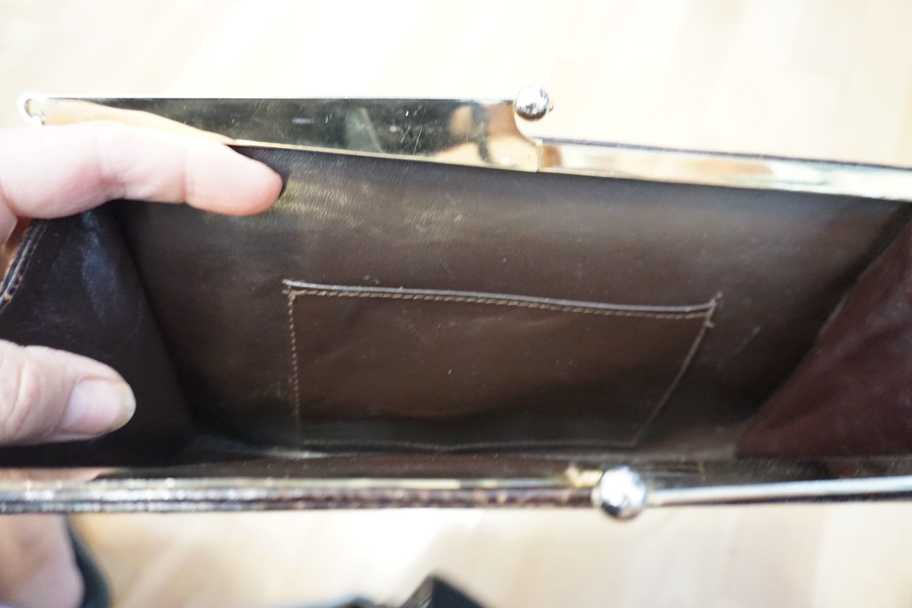 Taschen für Damen: Vintage Handtasche Kroko-Optik, braun – Gebraucht aus Zürich von einalemjena 4