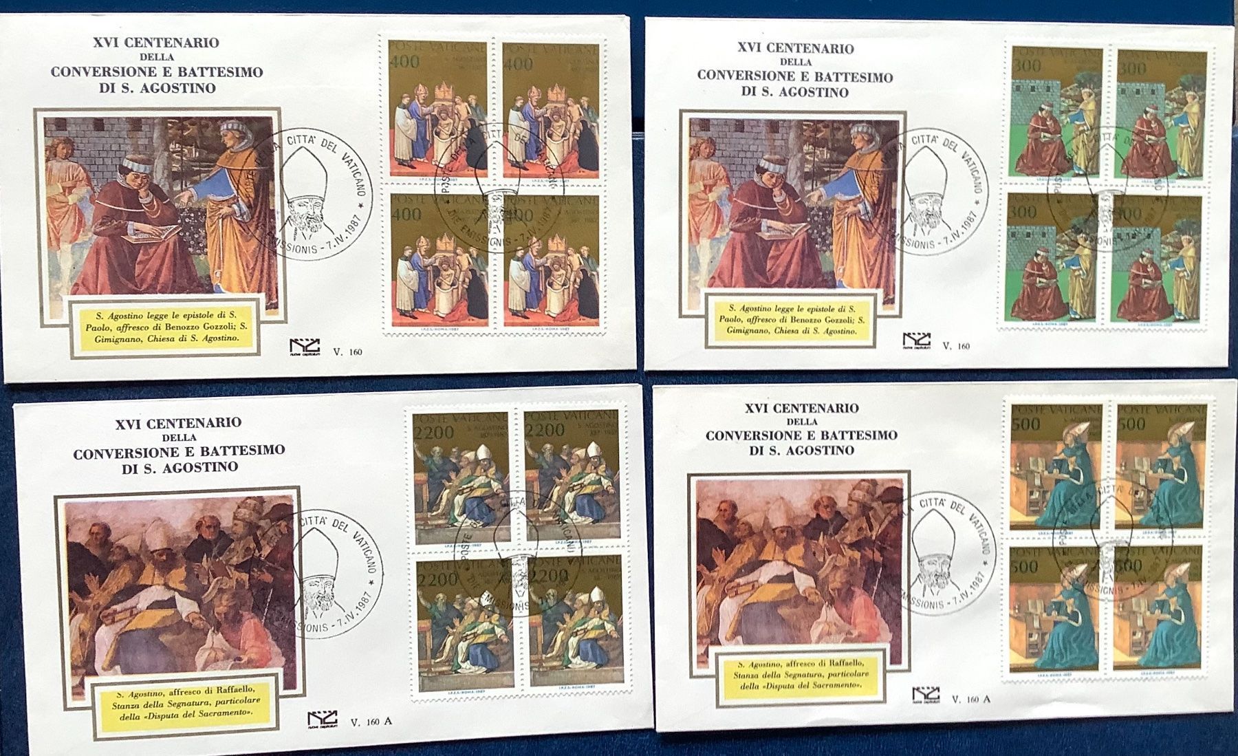 Tutti i francobolli: 1987 Vatikan FDC St.Augustinus Viererblock Satz – Nuovo (secondo la descrizione) da Liestal venduto da Pep3
