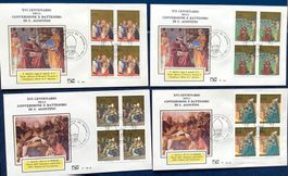 1987 Vatikan FDC St.Augustinus Viererblock Satz