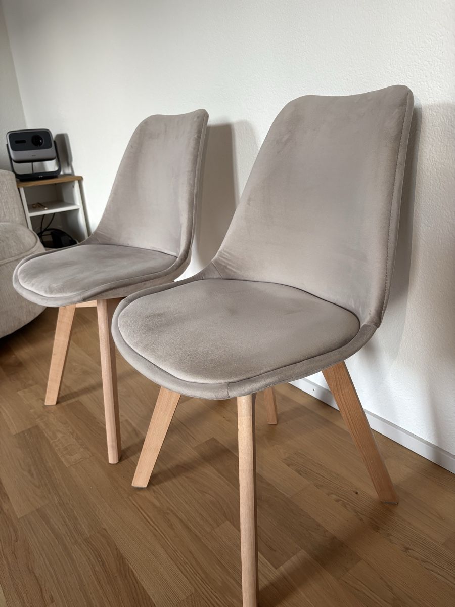 Beliani Sedie: Beliani 2er Set DAKOTA Samtstoff Taupe – Usato da Zürich venduto da ale_bvz5 5