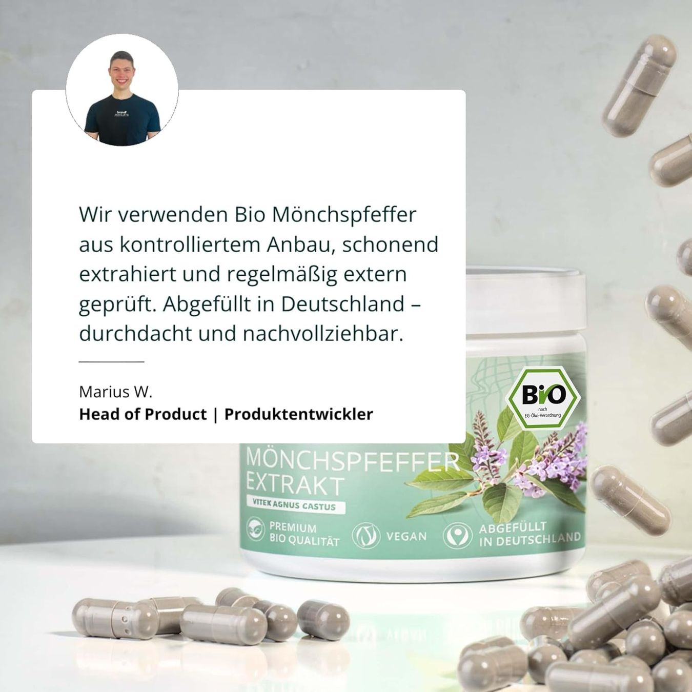 Cibi & Specialità: BIO Mönchspfeffer 20mg 180 Kapseln Vegan – Nuovo e nell'imballaggio originale da Suhr venduto da TradeMasters 6