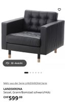 1 LANDSKRONA Sessel schwarz/Holz guter Zustand.