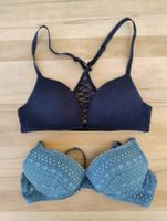 2 BH Spitzen Push Up Set H&M Grösse 75A, grün und schwarz