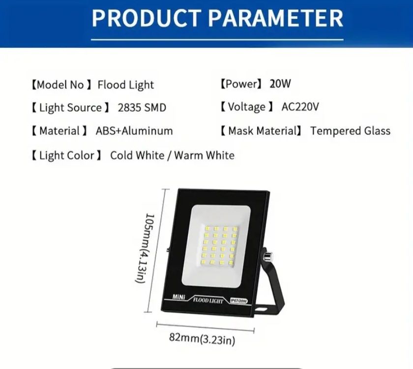 Proiettori: 2 projecteur led 20 watt cold white – Nuovo e nell'imballaggio originale da Urtenen - Schönbühl venduto da ssami 1