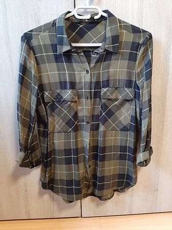 Zara Damenbluse/hemd dunkelgrün Gr. XS