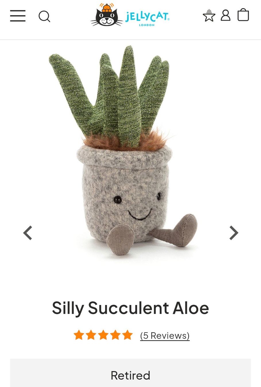 Jellycat Giocattoli: Jellycat Silly Succulent Aloe – Usato da Bertschikon Gossau venduto da Tokibunny 5