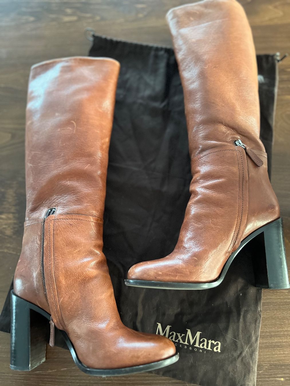 Max Mara Damenschuhe: MaxMara Lederstiefel Gr. 40 Braun – Gebraucht aus Ebmatingen von Mistelu 2