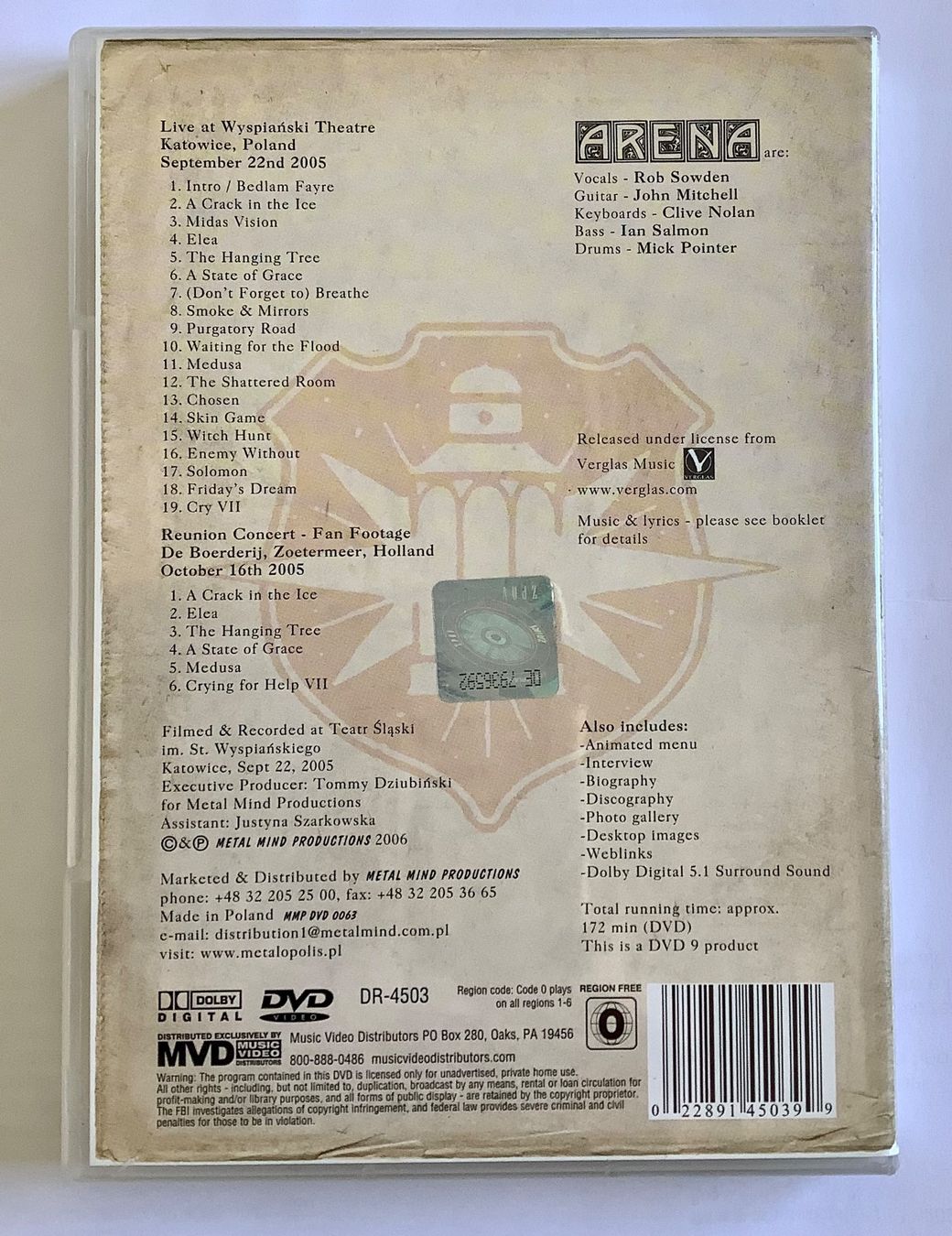 Alle DVDs: Progressive Rock —ARENA LIVE DVD – Gebraucht aus Arcegno von Denni 2