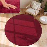 SONDERPREIS ‼️ XXL Teppich Rund Weinrot NEU 200 cm