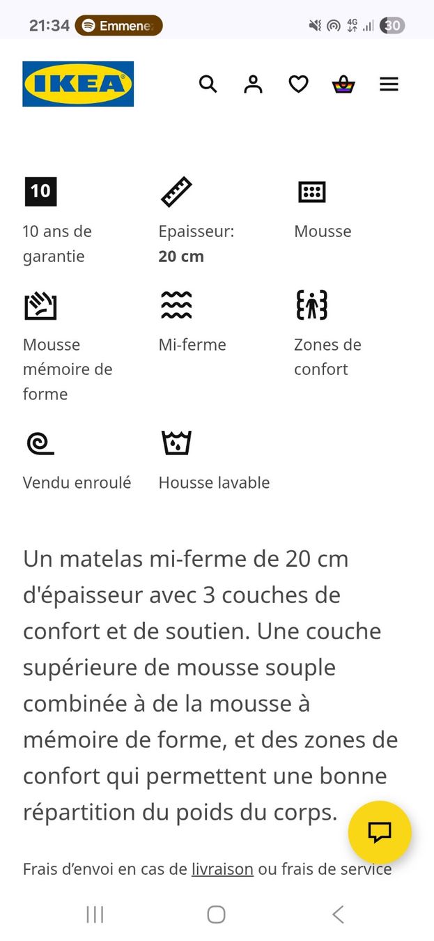 Letti: Lit complet avec matelas et sommier – Usato da Neuchâtel venduto da elo_m9lk 7