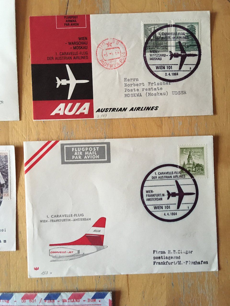 Alle Briefmarken: 8 Flugbriefe Österreich 1964 – Gebraucht aus Nesslau von zueri6 3