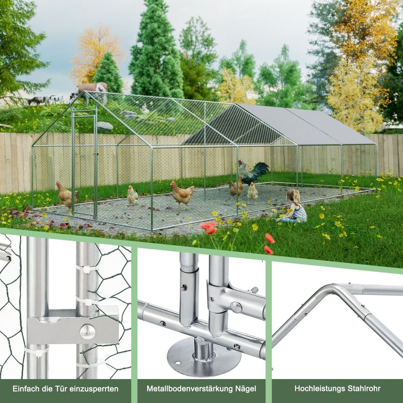 Cages, transport & sécurité: Hühnerstall 3x8x2m mit Dach – Neuf avec emballage d'origine à Bottighofen par zaap 4
