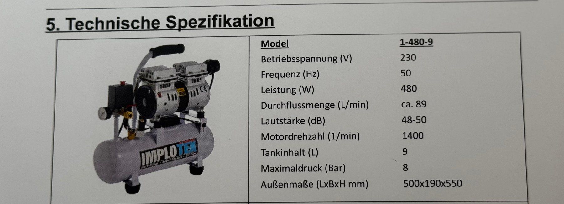 Kompressoren: IMPLOTEX Flüsterkompressor 9L Ölfrei – Gebraucht aus Zürich von dom_l879 3