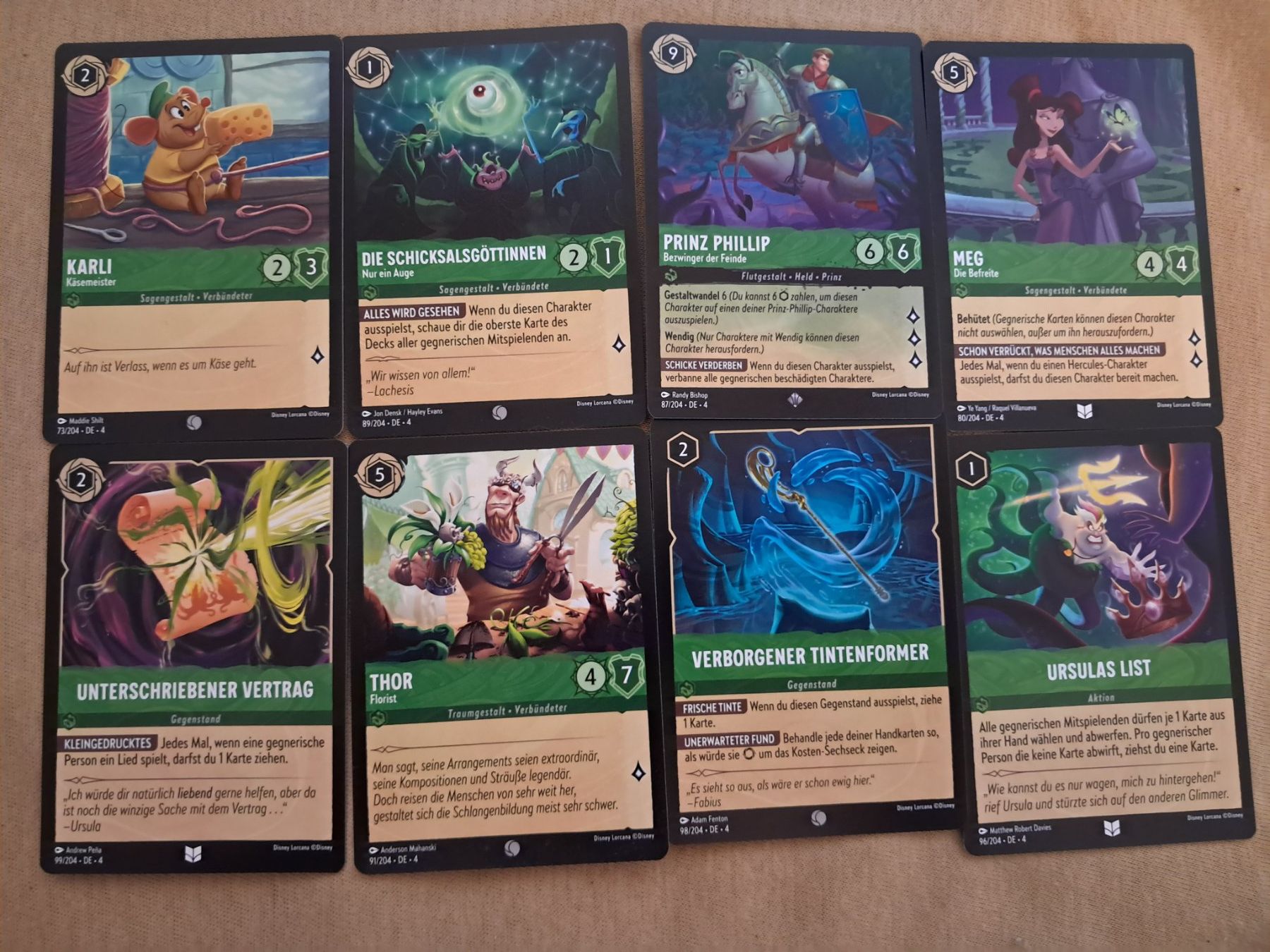 Disney Sammelbilder & Trading cards: 8 Lorcana Karten – Gebraucht aus Arni AG von Belgarion