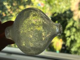 63 Glaskugel mundgeblasen transparent mit Luftblasen