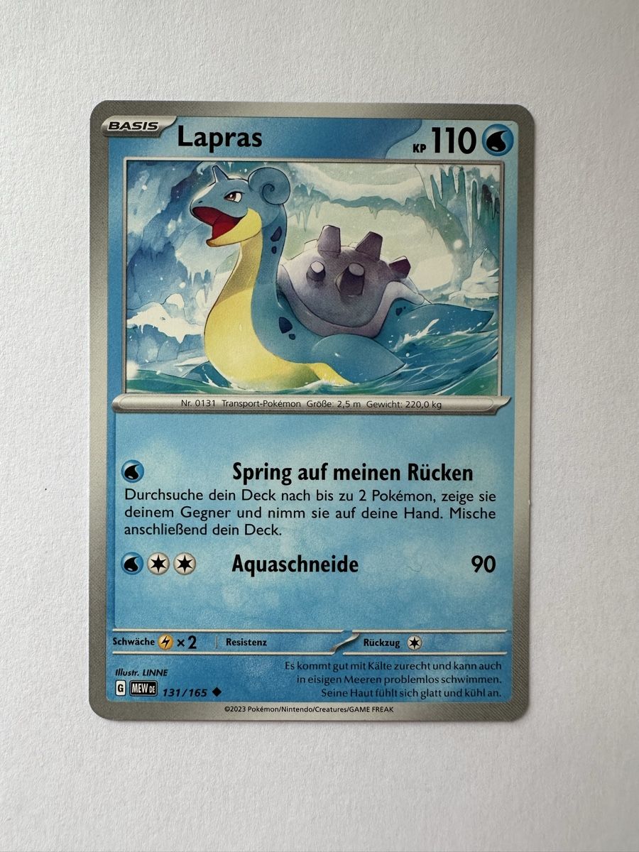 Pokémon Carte collezionabili: Lapras MEW DE 131 Pokémon – Nuovo (secondo la descrizione) da Gordola venduto da EleSecondHand-TCG