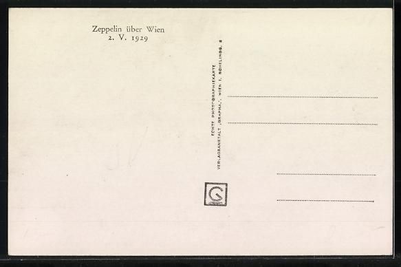 Foto & Poster: AK Wien, Zeppelin über der Stadt – Usato da Berlin venduto da bartko-reher 1
