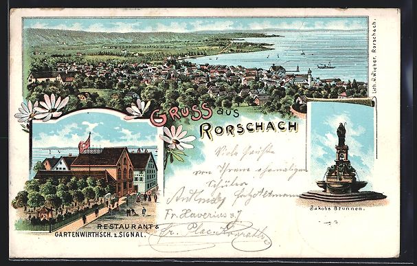 Cartes postales: Litho Rorschach, Restaurant und Gartenwi – D'occasion à Berlin par bartko-reher