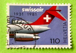  Nr.653 Sonderpostmarken 50 Jahr Swissair GESTEMPELT 1981  ﻿