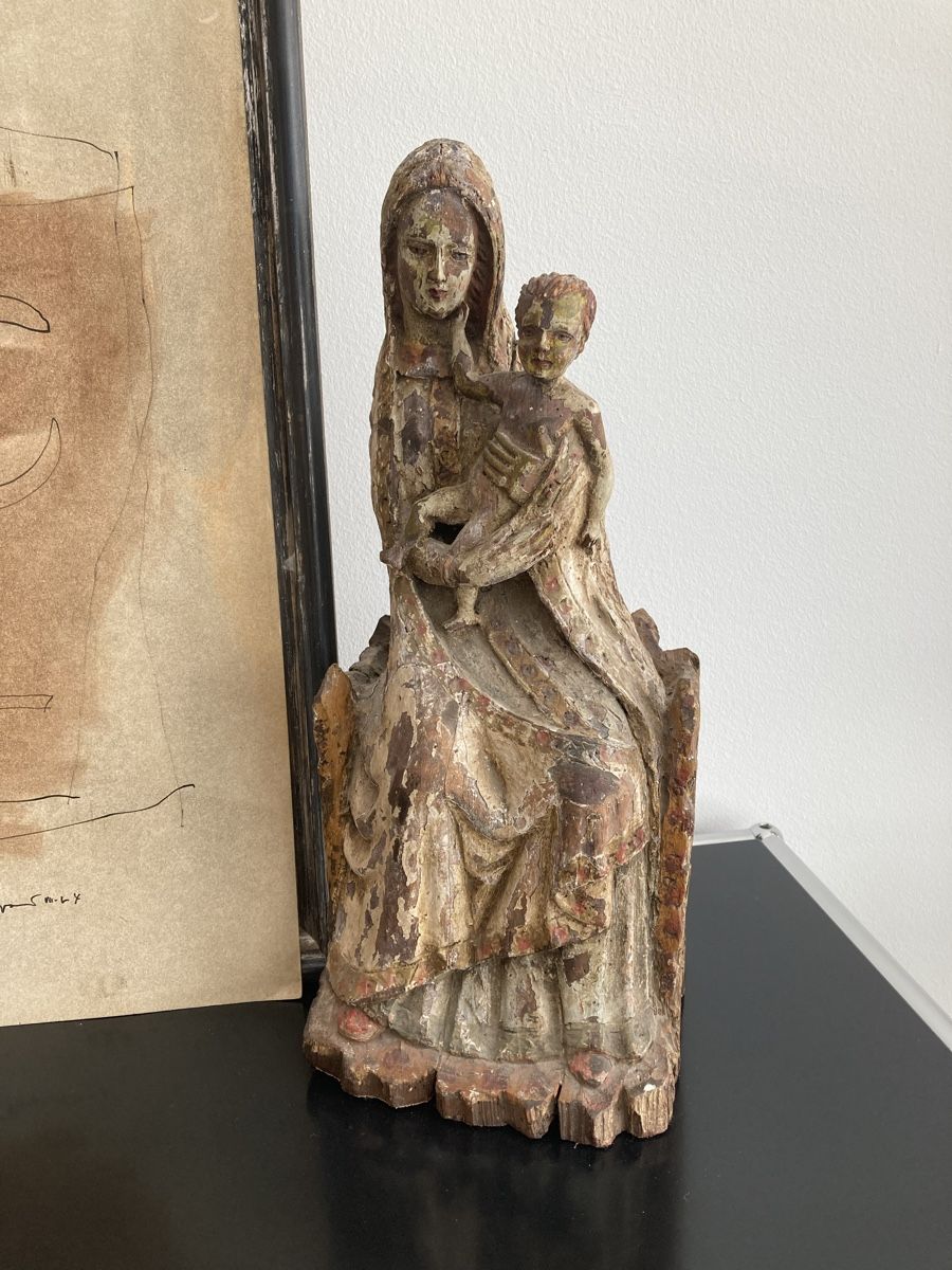 Sculture & Statue: Wunderbare Figur Madonna mit Kind, Holz, antik – Usato da Zürich venduto da kostbares