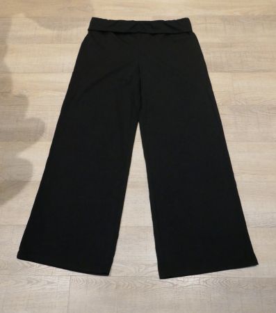 bequeme Baumwoll-Hose m. Umschlagbund, schwarz, Gr. L, neu