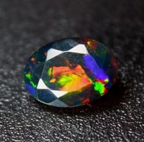 Natural Oval Faceted Ethiopian Black Opal "H1